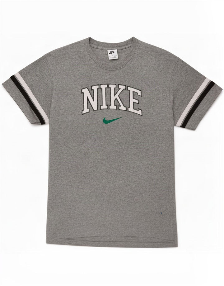 Ανδρικό γραφικό μπλουζάκι Nike, μικρό βαμβακερό γκρι ριγέ