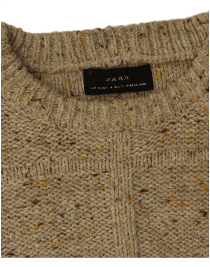 Ανδρικό πουλόβερ Zara Boat Neck Jumper Medium Beige Flecked