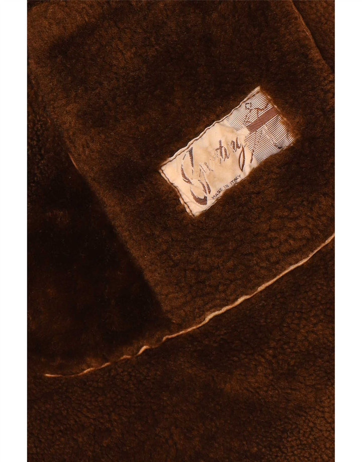 Vintage Ανδρικό Shearling Jacket UK 38 Medium Brown