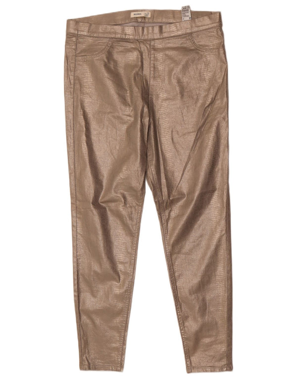 Marks & Spencer Womens Jegging Casual Trousers UK 16 Large W34 L28 Gold