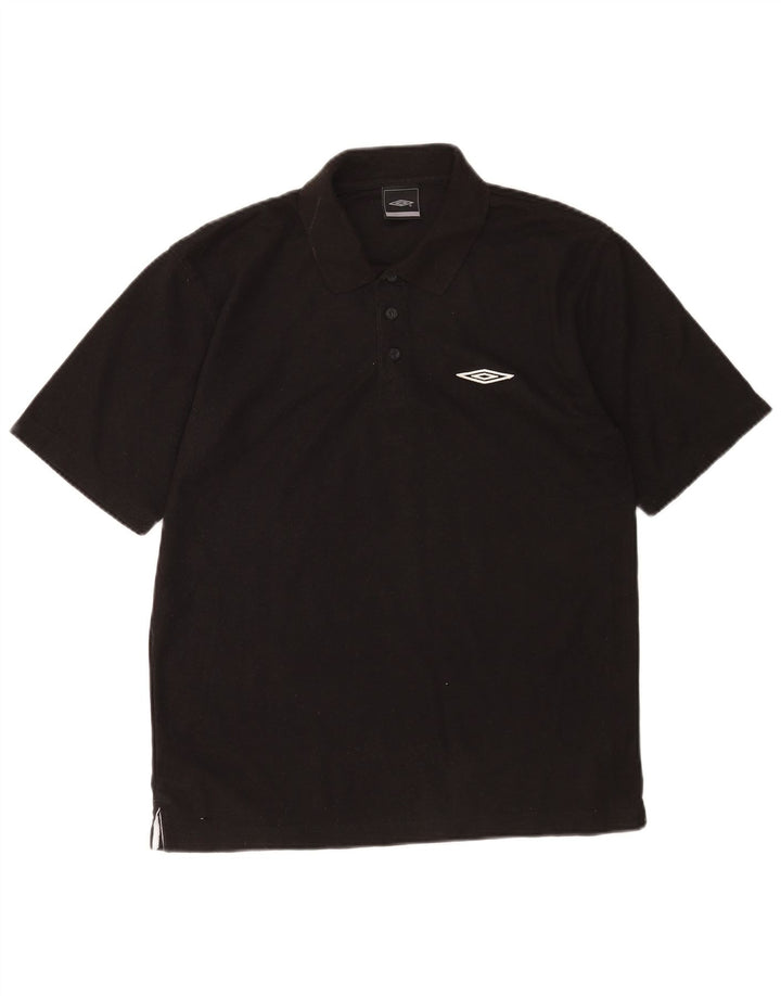 Ανδρικό πουκάμισο Umbro Polo Medium μαύρο πολυεστέρα