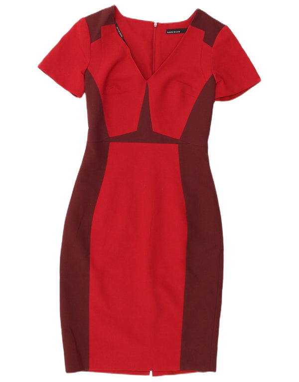 Karen Millen Γυναικείο φόρεμα Bodycon UK 10 Small μπορντό χρώμα