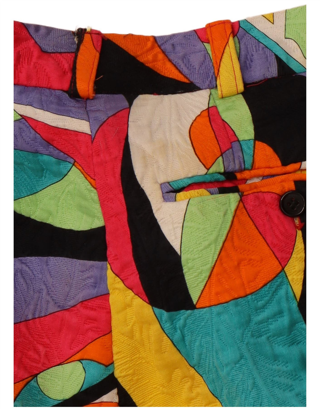 VINTAGE Γυναικείο Ψηλόμεσο Παντελόνι Chino IT 46 Μεγάλο W30 L28 Πολύχρωμο