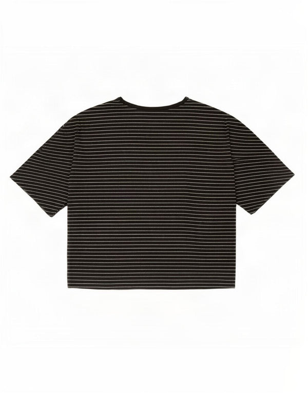 Γυναικείο μπλουζάκι Benetton Crop Oversized Top 10 Small Black Pinstripe