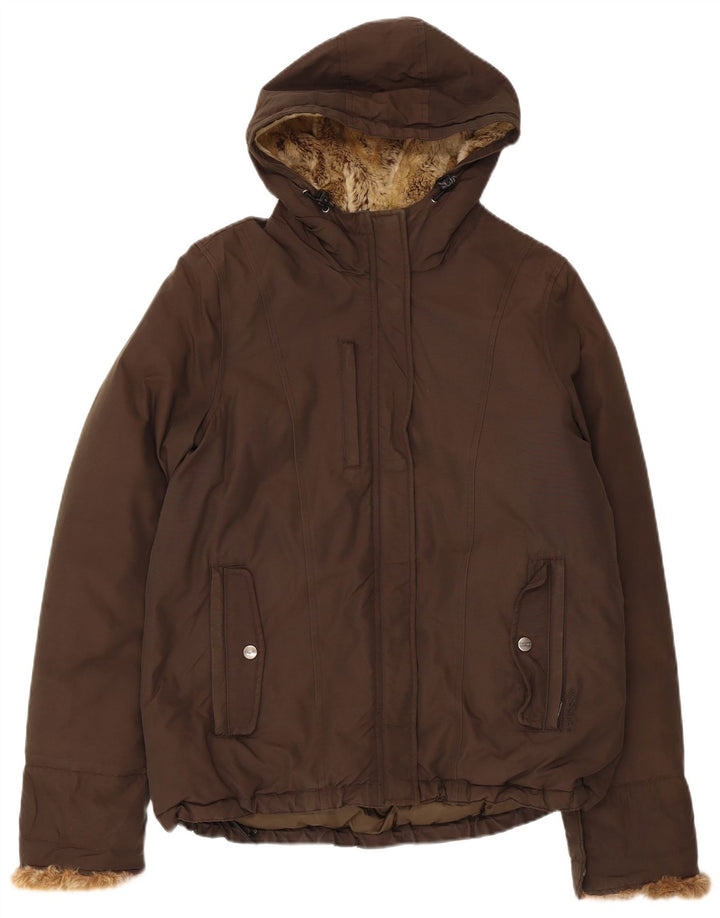 Woolrich Γυναικείο μπουφάν με κουκούλα UK 16 μεγάλο χακί βαμβακερό