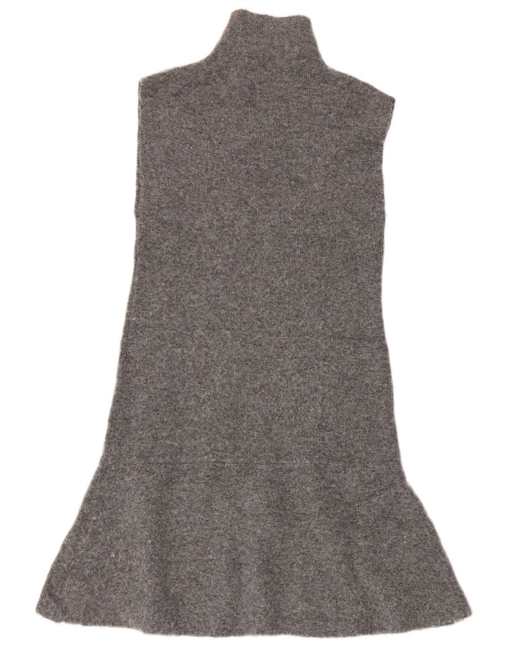 Zara Γυναικείο Αμάνικο Jumper Φόρεμα UK 8 Small Grey Polyester
