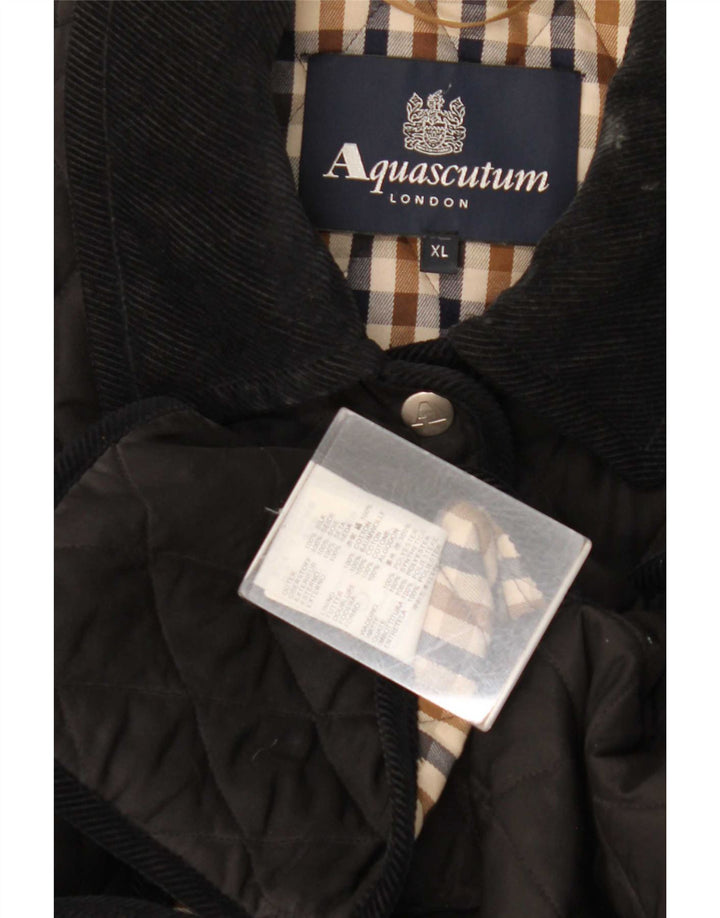 Γυναικείο καπιτονέ μπουφάν Aquascutum UK 18 XL Μαύρο Μεταξωτό