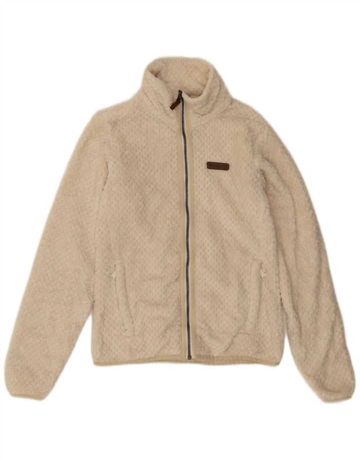 Columbia Γυναικείο Fleece Jacket UK 10 Small Off White Polyester