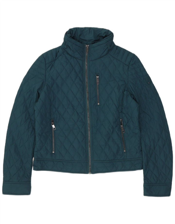 Tommy Hilfiger Γυναικείο Crop Quilted Jacket UK 14 Medium Green Cotton