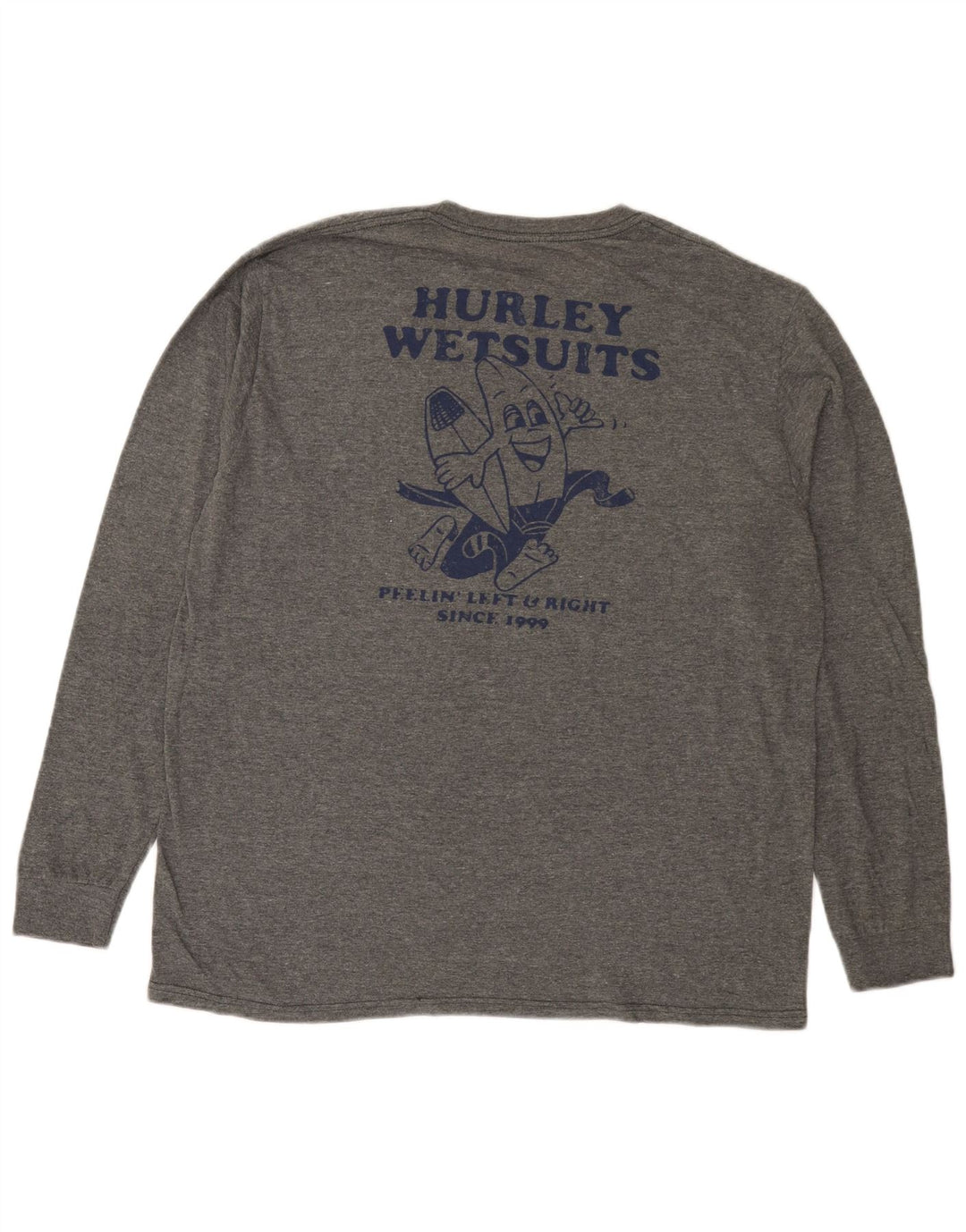 Ανδρικό γραφικό τοπ Hurley, μακρυμάνικο μεγάλο γκρι βαμβακερό