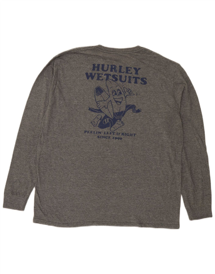 Ανδρικό γραφικό τοπ Hurley, μακρυμάνικο μεγάλο γκρι βαμβακερό