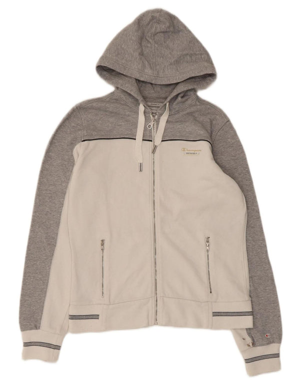 Champion Womens Heritage Fit Zip Hoodie πουλόβερ UK 14 Medium White