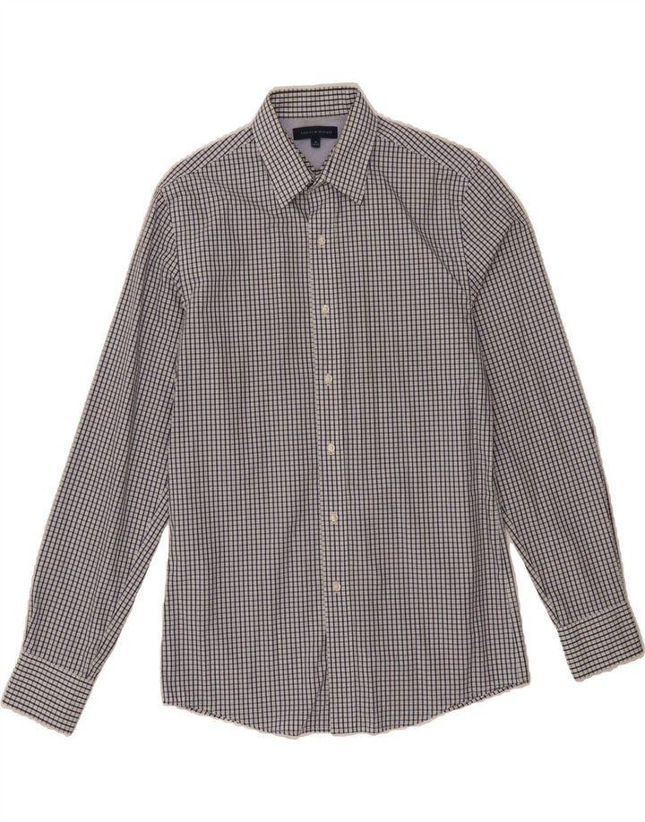 TOMMY HILFIGER Mens Shirt Size 34/35 15 Medium White Check Vintage Tommy Hilfiger and Second-Hand Tommy Hilfiger from Messina Hembry 