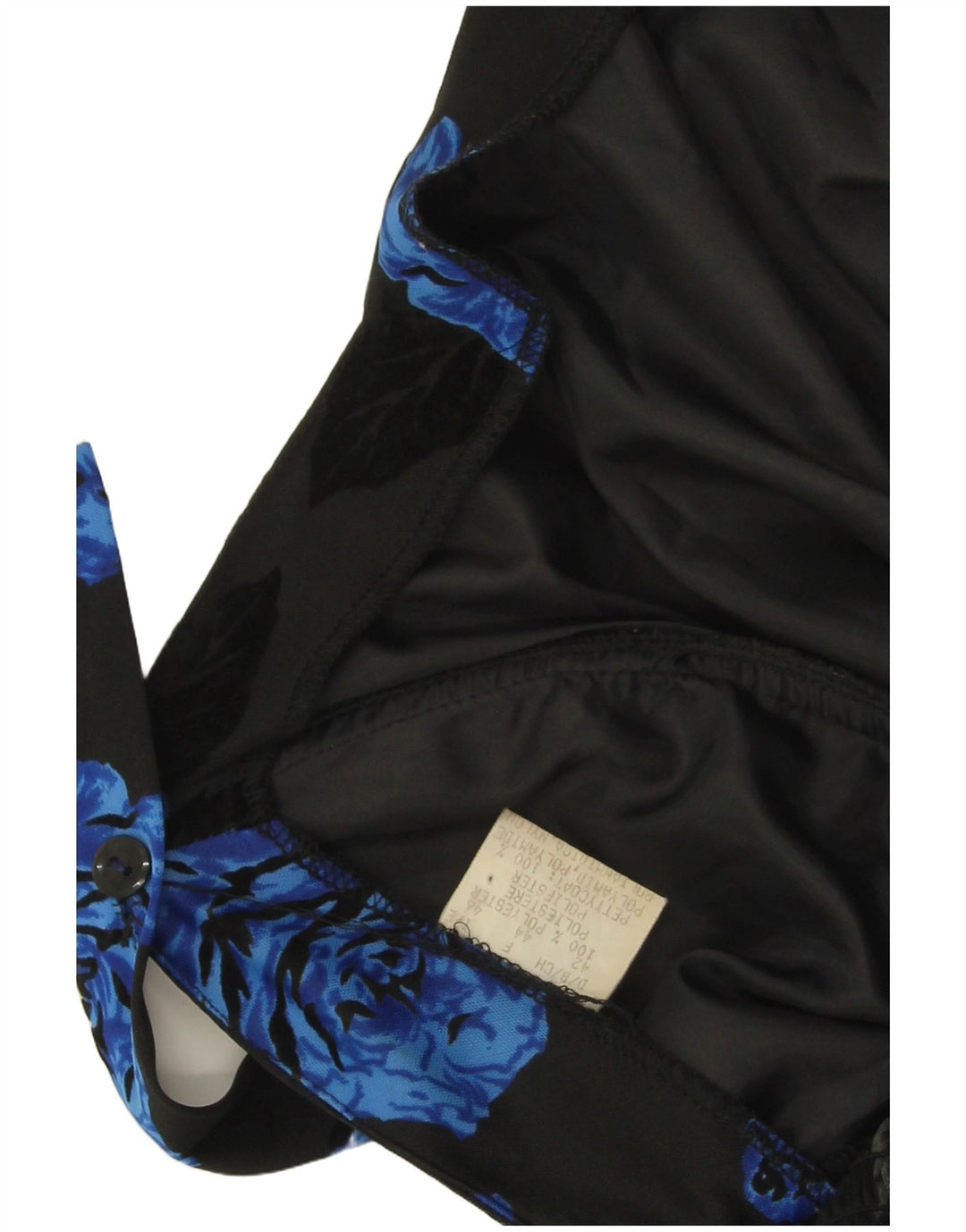 Vintage Γυναικείο Αμάνικο Πριγκίπισσα Φόρεμα IT 42 Medium Black Floral