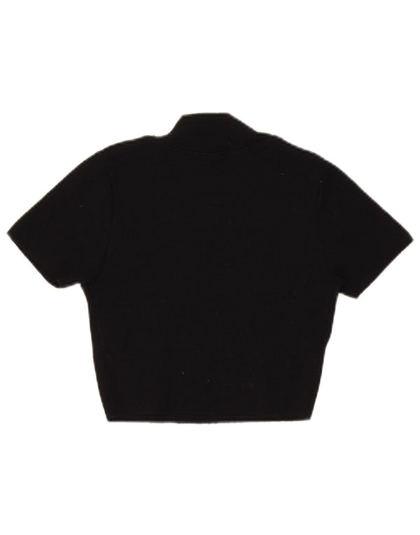 Zara Γυναικείο πουλόβερ με κοντό μανίκι Crop Crew Neck Jumper UK 8 Small Black