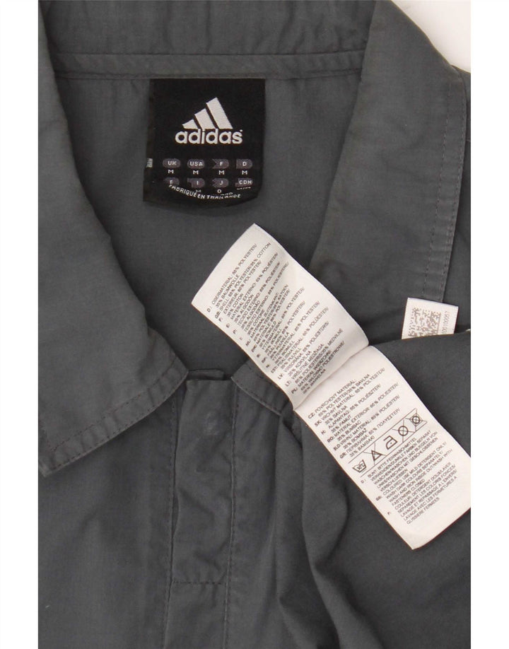 Ανδρικό κοντομάνικο πουκάμισο Adidas σε γκρι χρώμα, πολυεστέρας