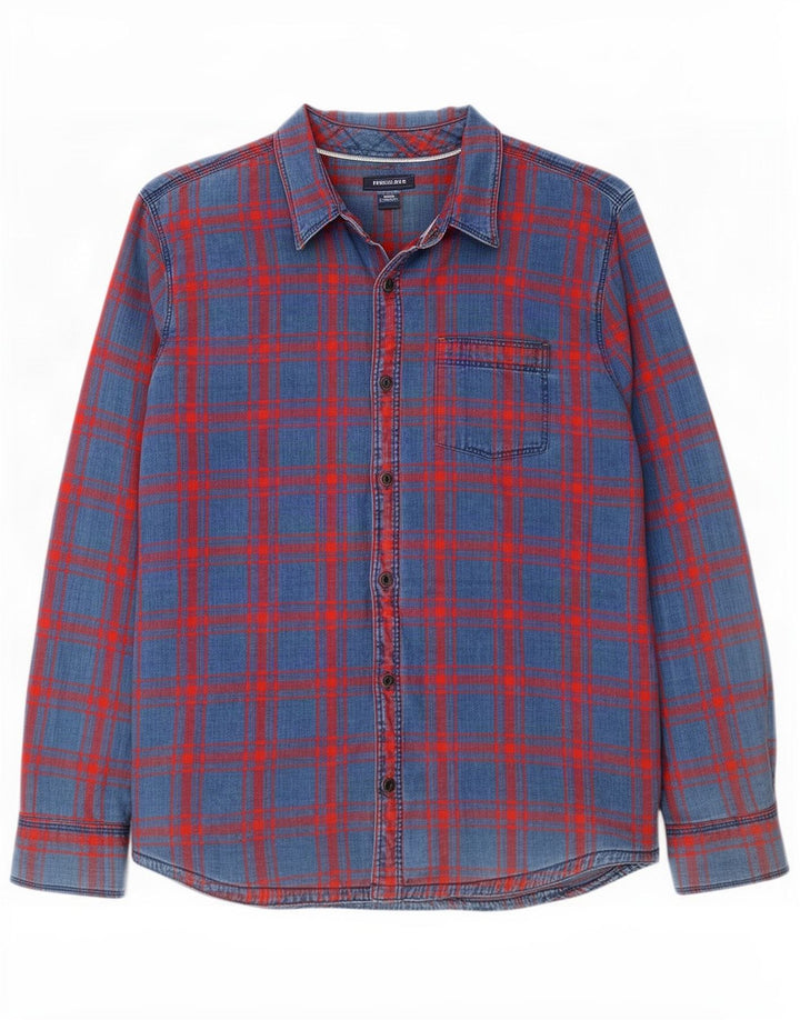 Ανδρικό Indigo πουκάμισο Fat Face 2XL Blue Check Cotton