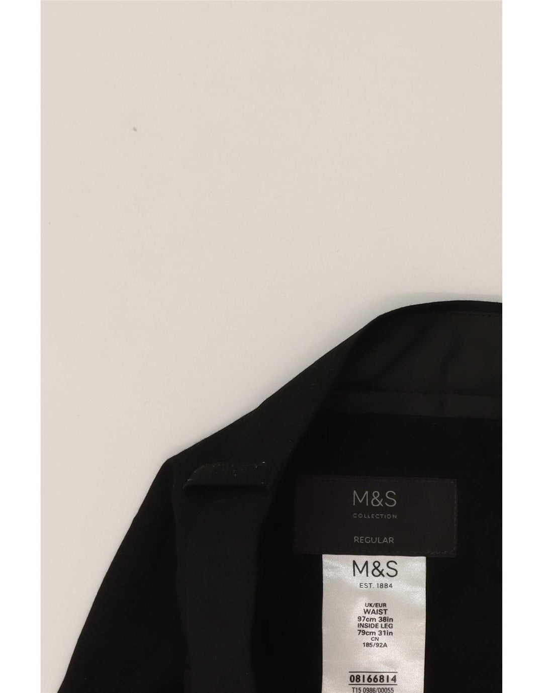 Ανδρικό κοστούμι με κωνικό παντελόνι Marks & Spencer W38 L31 Μαύρο πολυεστέρα Classic