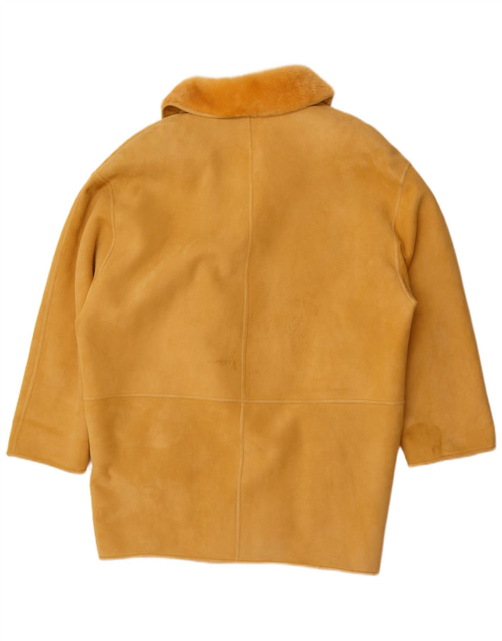 Vintage Γυναικείο Παλτό Shearling με διπλό στήθος IT 44 Medium Yellow