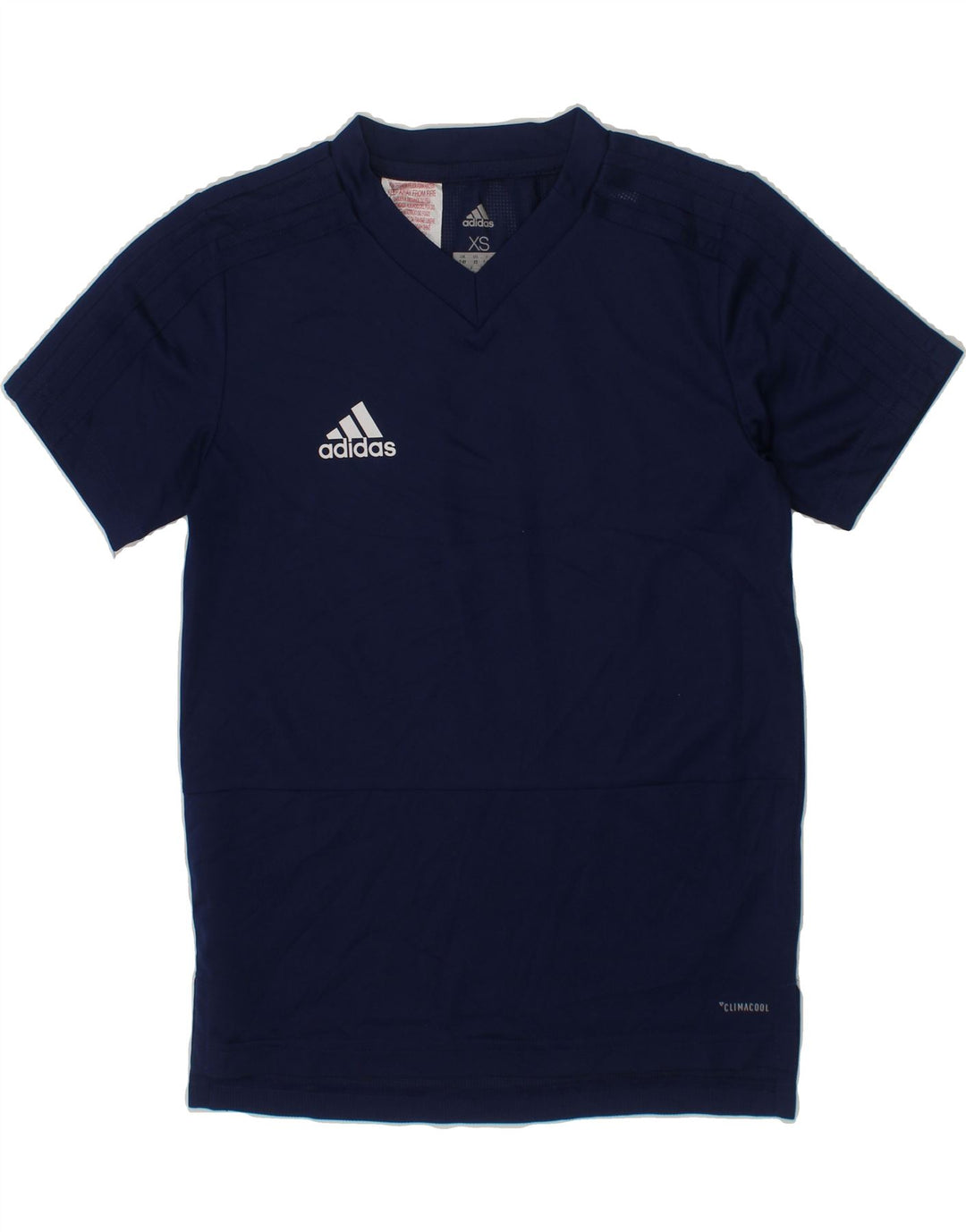 ADIDAS Boys Climacool T-Shirt Top 7-8 Years XS Navy Blue Polyester Vintage Adidas and Second-Hand Adidas from Messina Hembry 