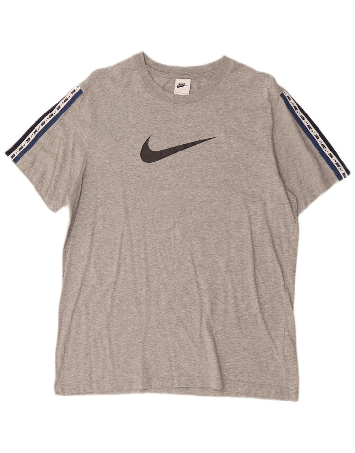 Ανδρικό γραφικό μπλουζάκι Nike, μεγάλο γκρι βαμβακερό