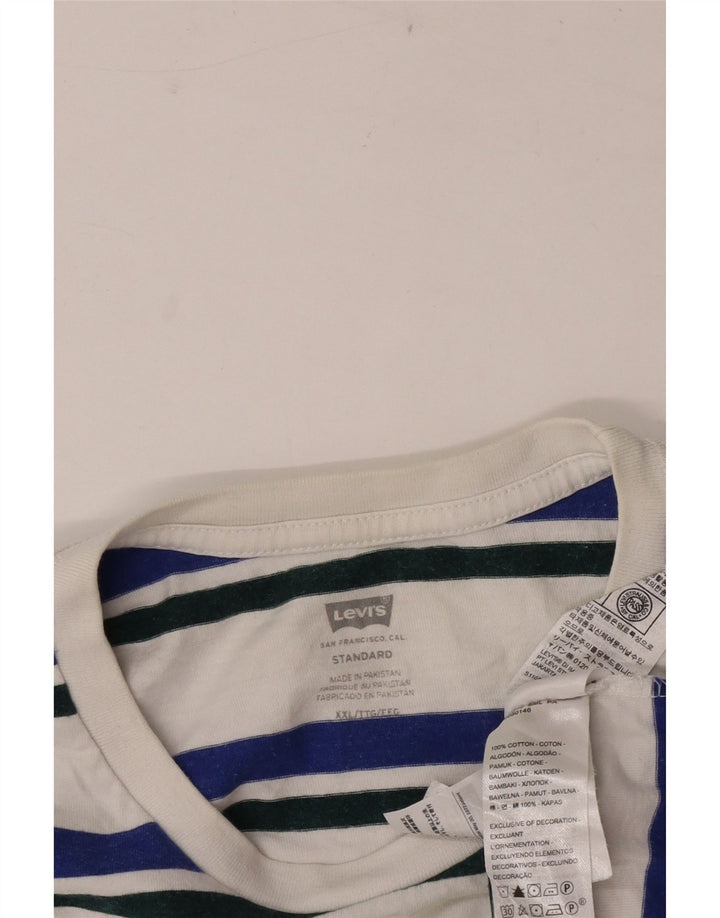 Ανδρικό T-Shirt Levi's Standard Top 2XL Λευκό ριγέ βαμβακερό