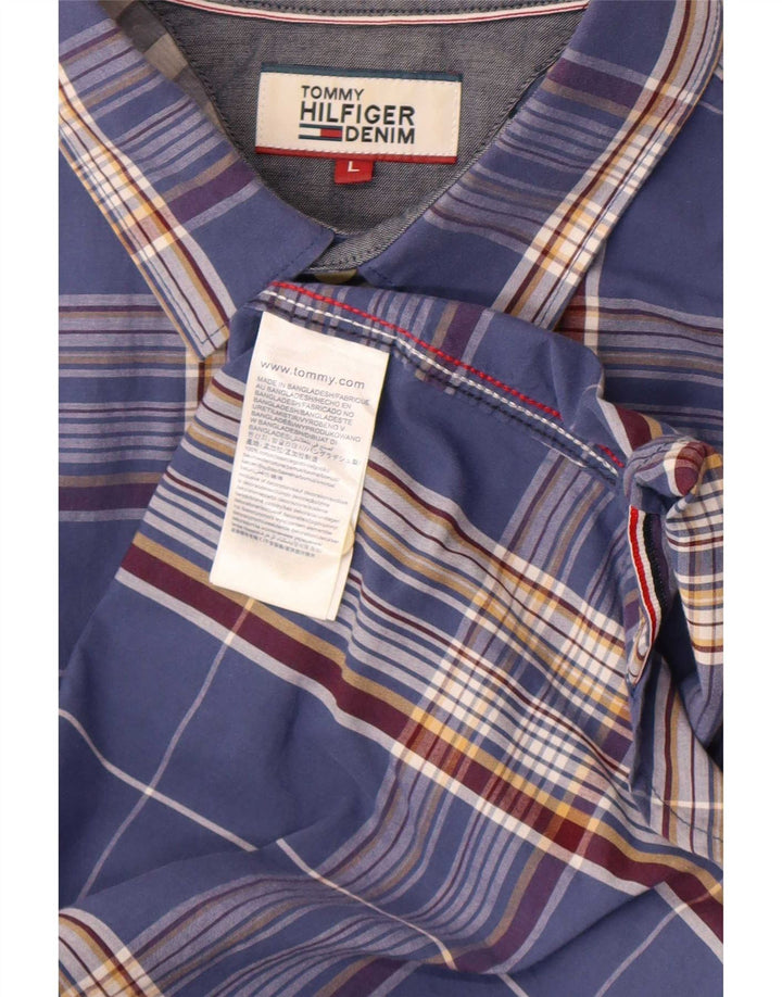 Tommy Hilfiger Ανδρικό πουκάμισο με κανονική εφαρμογή, μεγάλο μπλε βαμβακερό