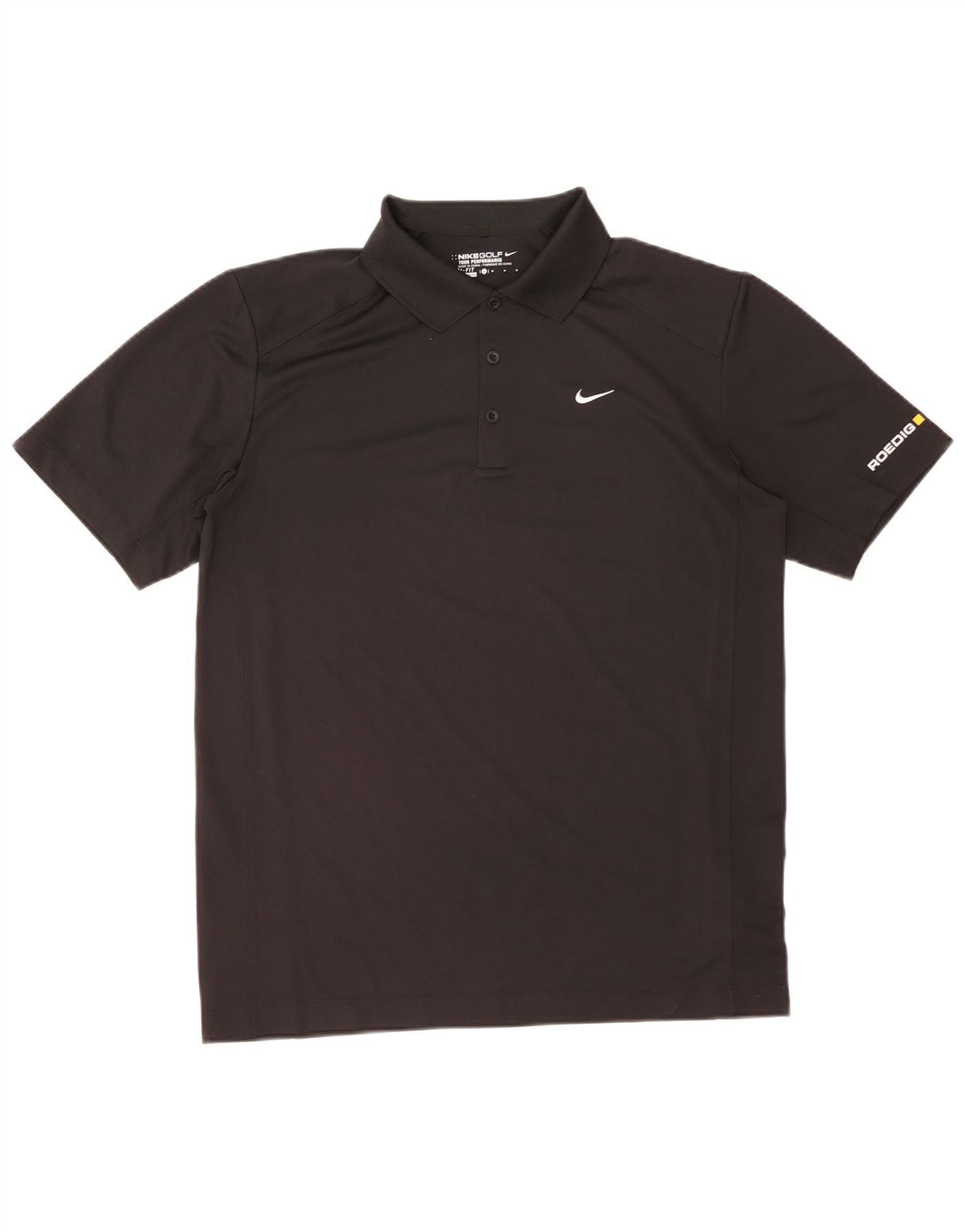 Ανδρικό πουκάμισο Nike με γραφικό πόλο Dri Fit, μεσαίο μαύρο πολυεστέρα