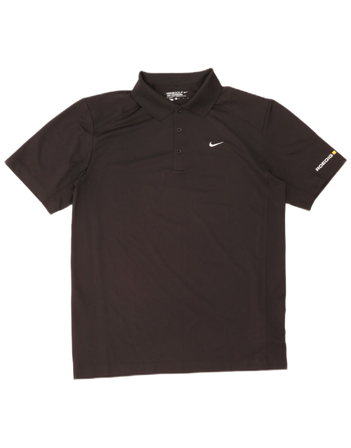 Ανδρικό πουκάμισο Nike με γραφικό πόλο Dri Fit, μεσαίο μαύρο πολυεστέρα