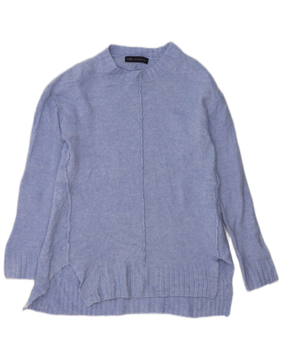 Marks & Spencer Γυναικείο πουλόβερ Longline Crew Neck Jumper UK 10 Small Blue