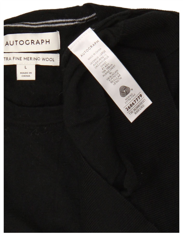 Ανδρικό πουλόβερ Marks & Spencer Autograph Crew Neck Jumper Μεγάλο Μαύρο