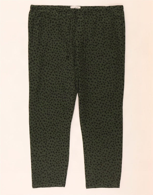 Marks & Spencer Womens Casual Trousers UK 20 2XL W38 L23 Green Animal Print