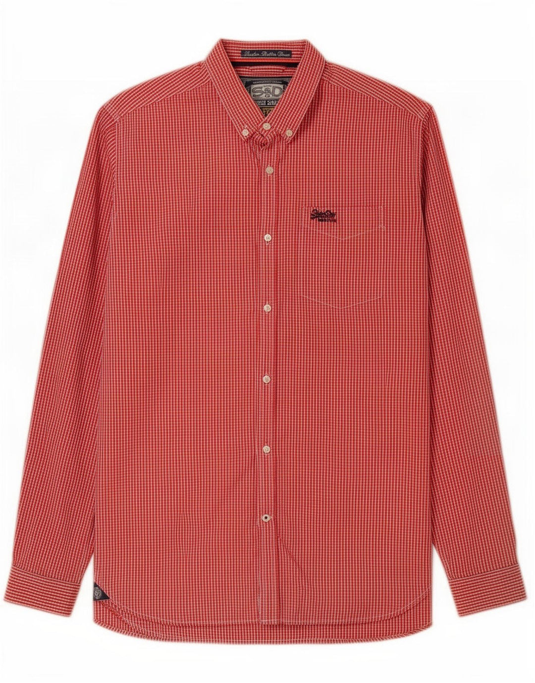 Ανδρικό πουκάμισο Superdry 2XL Κόκκινο βαμβακερό Gingham