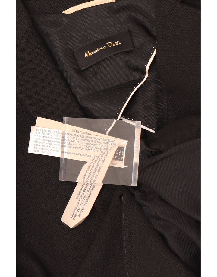 MASSIMO DUTTI Γυναικείο μπουφάν σακάκι με 1 κουμπί EU 34 XS μαύρο μαλλί