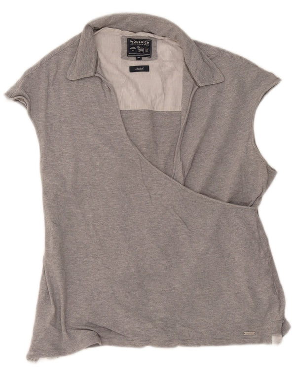 Woolrich Γυναικείο αμάνικο μπλουζάκι πόλο UK 18 XL γκρι βαμβακερό