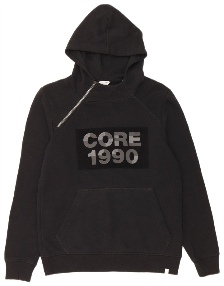 Jack & Jones Ανδρικό φερμουάρ με γραφικό κουκούλα με μεσαίο μαύρο πολυεστέρα