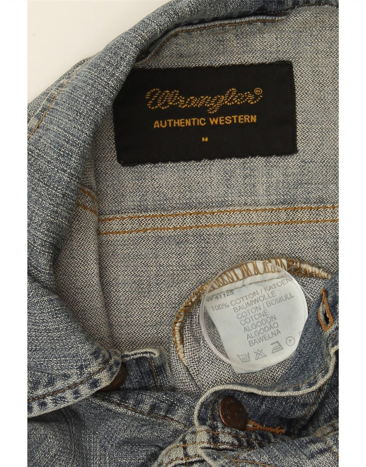 WRANGLER Mens Western Denim Jacket UK 38 Medium Blue Cotton