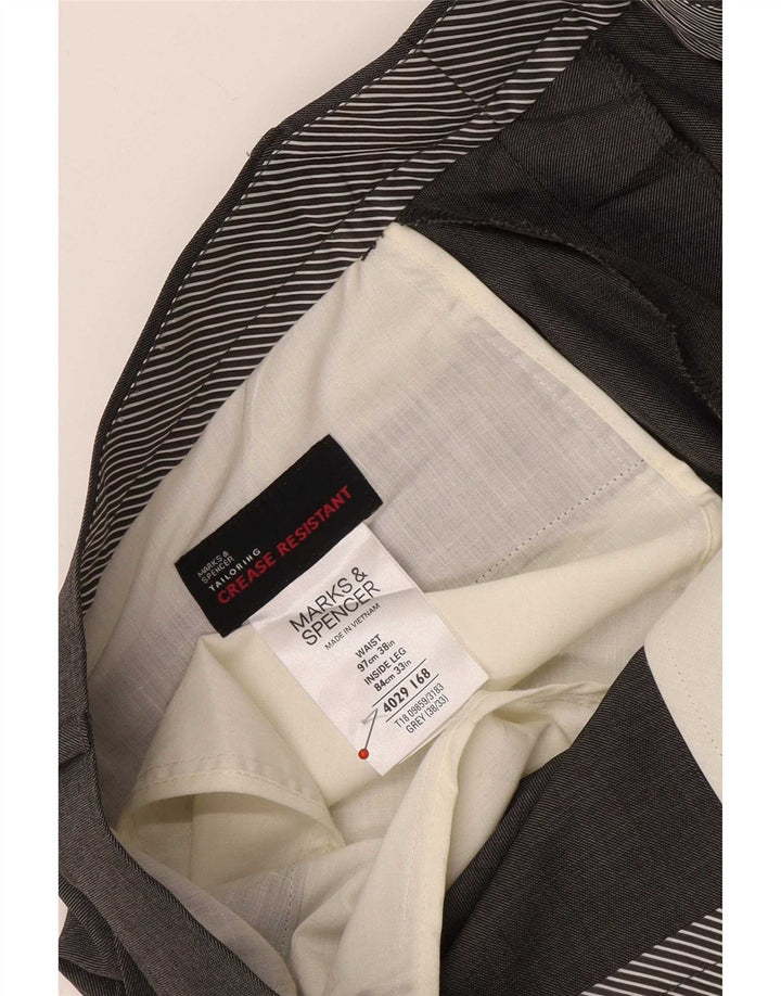 Marks & Spencer Ανδρικό ίσιο παντελόνι W38 L31 Γκρι Πολυεστέρας