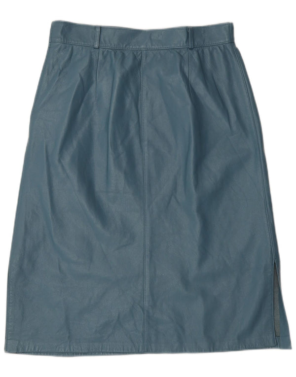 Vintage Γυναικεία Δερμάτινη Φούστα W28 Μεσαίο Μπλε