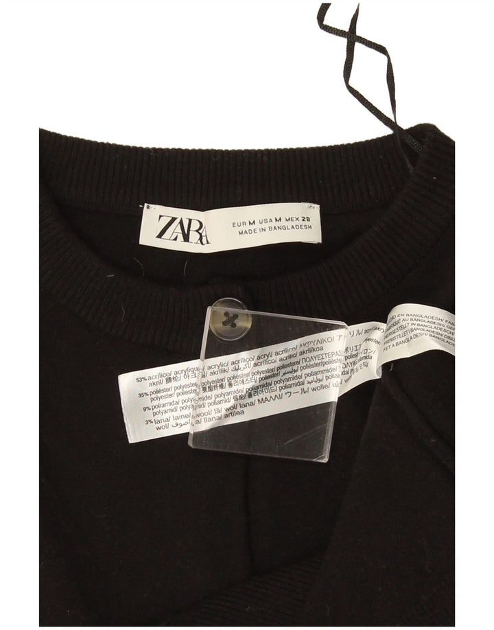 Zara Γυναικείο Bolero Jumper UK 14 Medium Black Acrylic