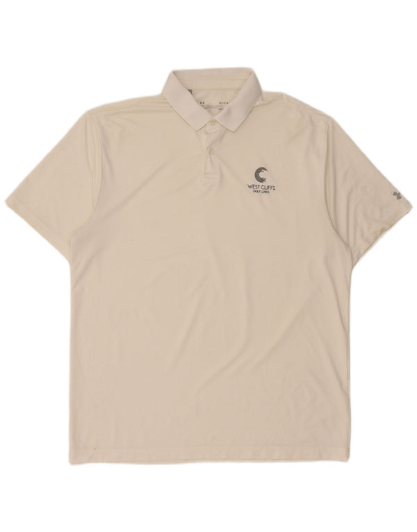 Under Armour Ανδρικό Heat Gear Polo πουκάμισο μεγάλο λευκό