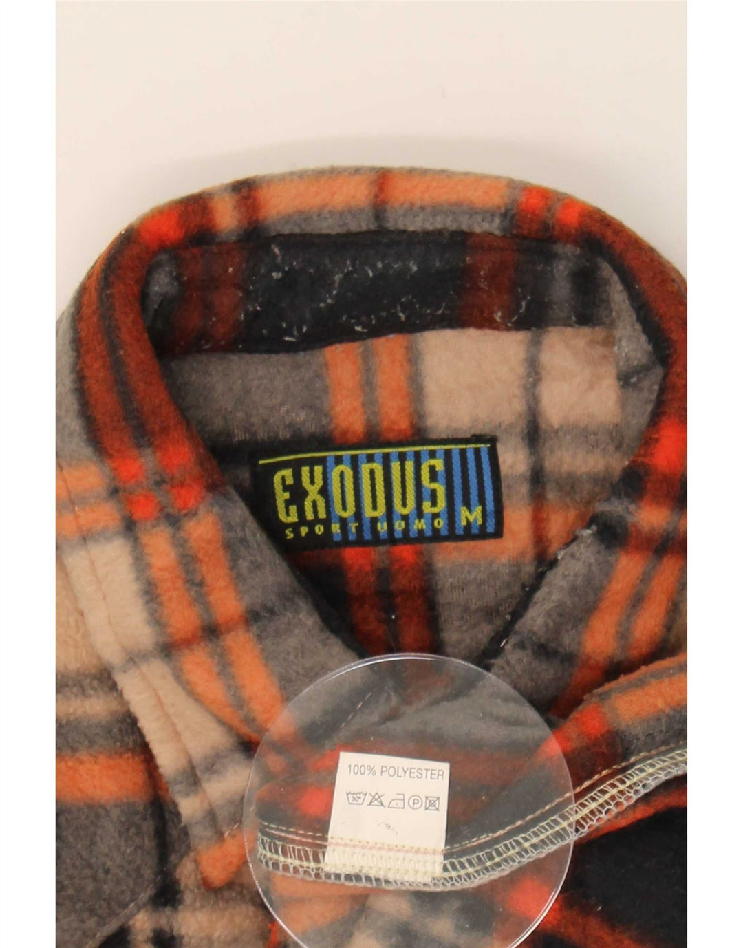 Vintage Ανδρικό πουκάμισο Fleece Μεσαίο Καφέ Καρό Πολυεστέρα