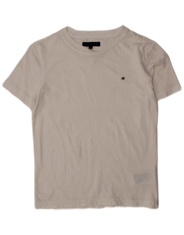 TOMMY HILFIGER για αγόρι T-Shirt Top 7-8 ετών Λευκό βαμβακερό