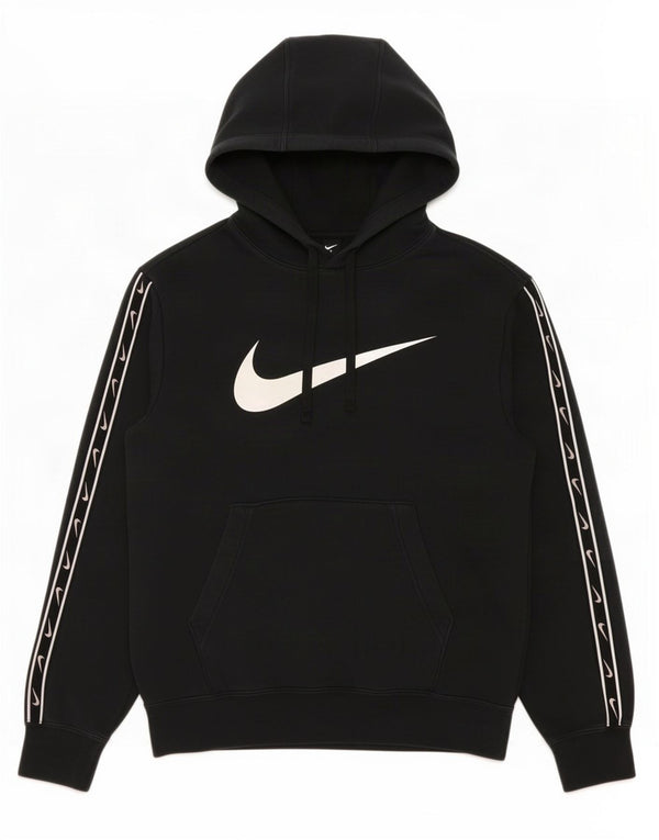 Nike Γυναικείο γραφικό υπερμεγέθου Hoodie Jumper UK 6 XS Μαύρο βαμβακερό
