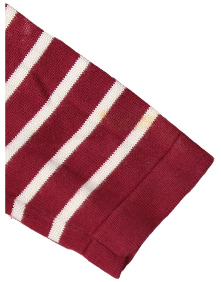 CREW CLOTHING Γυναικείο φόρεμα jumper UK 8 Small μπορντό ριγέ βαμβακερό