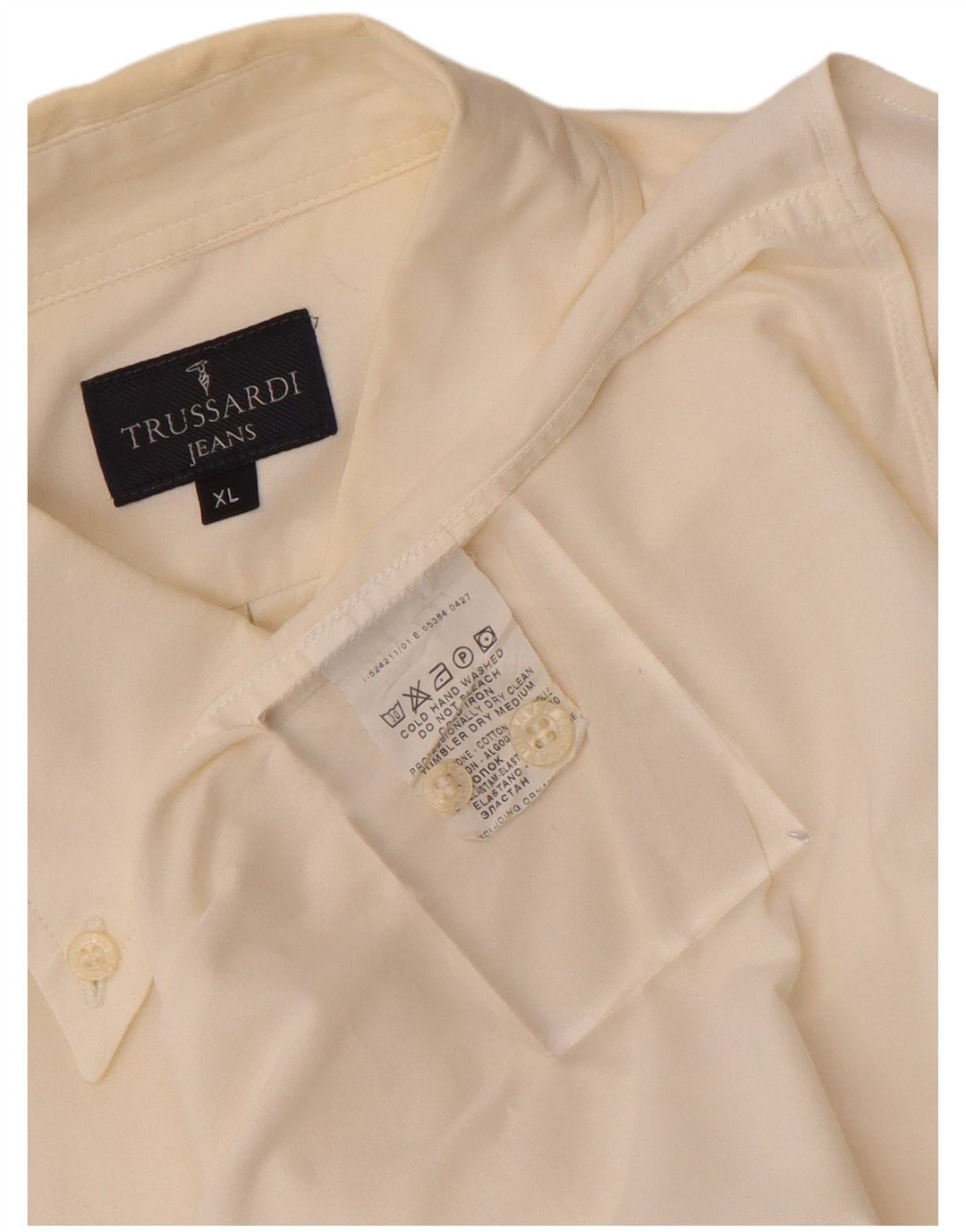 Ανδρικό πουκάμισο Trussardi Jeans XL Λευκό βαμβακερό