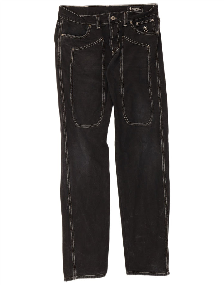 Jeckerson Ανδρικό ίσιο τζιν IT 48 Medium W32 L32 Μαύρο βαμβακερό