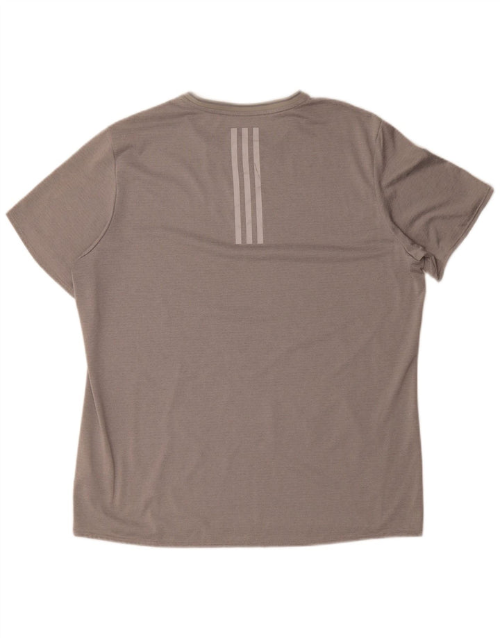 Ανδρικό T-shirt Adidas Running Top XL Γκρι ριγέ πολυεστέρα