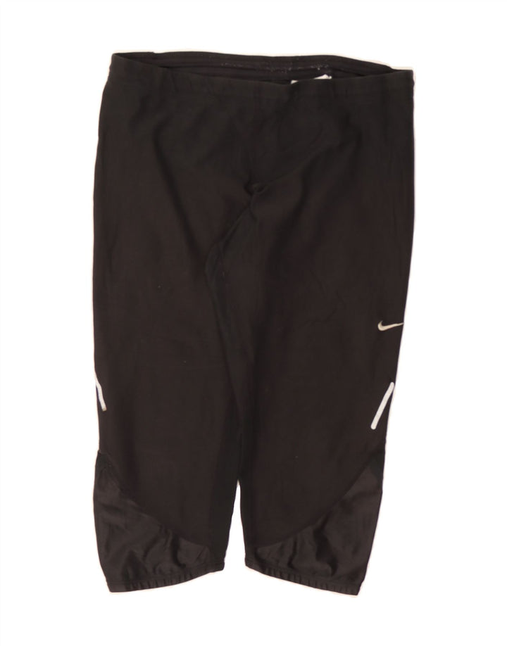 NIKE Womens Dri Fit Capri Tracksuit Trousers UK 14 Large  Black Polyester Vintage Nike and Second-Hand Nike from Messina Hembry 