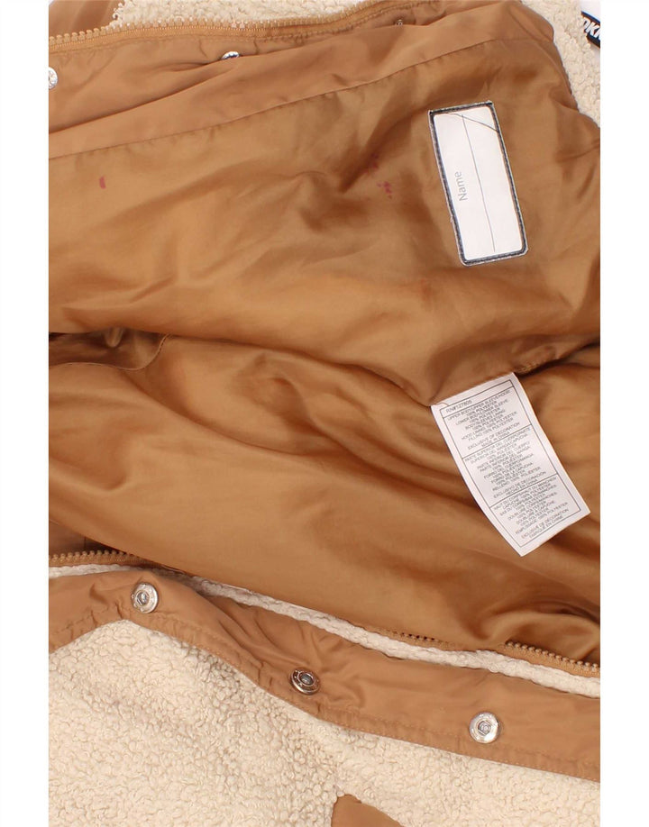 Dkny Girls Hooded Jacket 5-6 Years Brown Colourblock Polyester